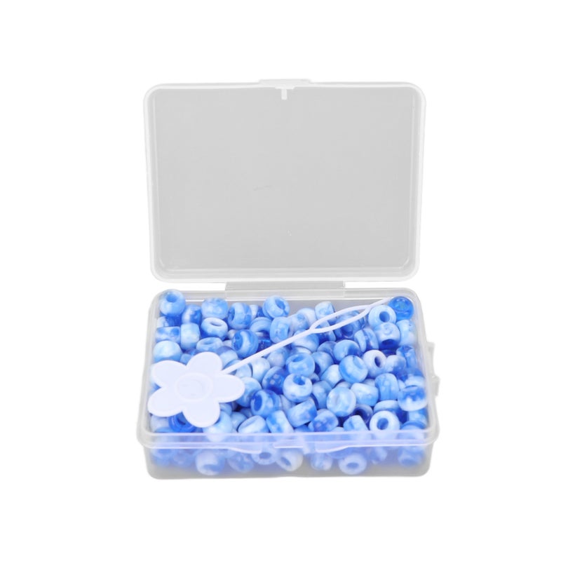 Pony Beads Kit Candy Color DIY Jewelry Making Beads Hair Beads for Bracelet Necklace Crafts MakingBlue - Image 1