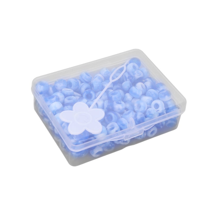 Pony Beads Kit Candy Color DIY Jewelry Making Beads Hair Beads for Bracelet Necklace Crafts MakingBlue - Image 5