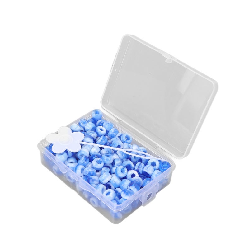 Pony Beads Kit Candy Color DIY Jewelry Making Beads Hair Beads for Bracelet Necklace Crafts MakingBlue - Image 2
