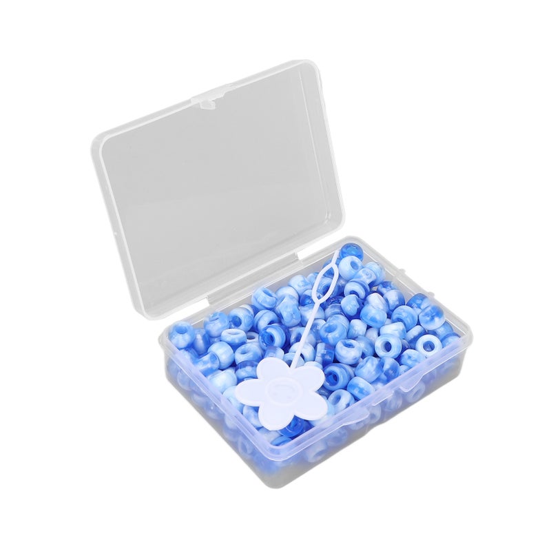 Pony Beads Kit Candy Color DIY Jewelry Making Beads Hair Beads for Bracelet Necklace Crafts MakingBlue - Image 3