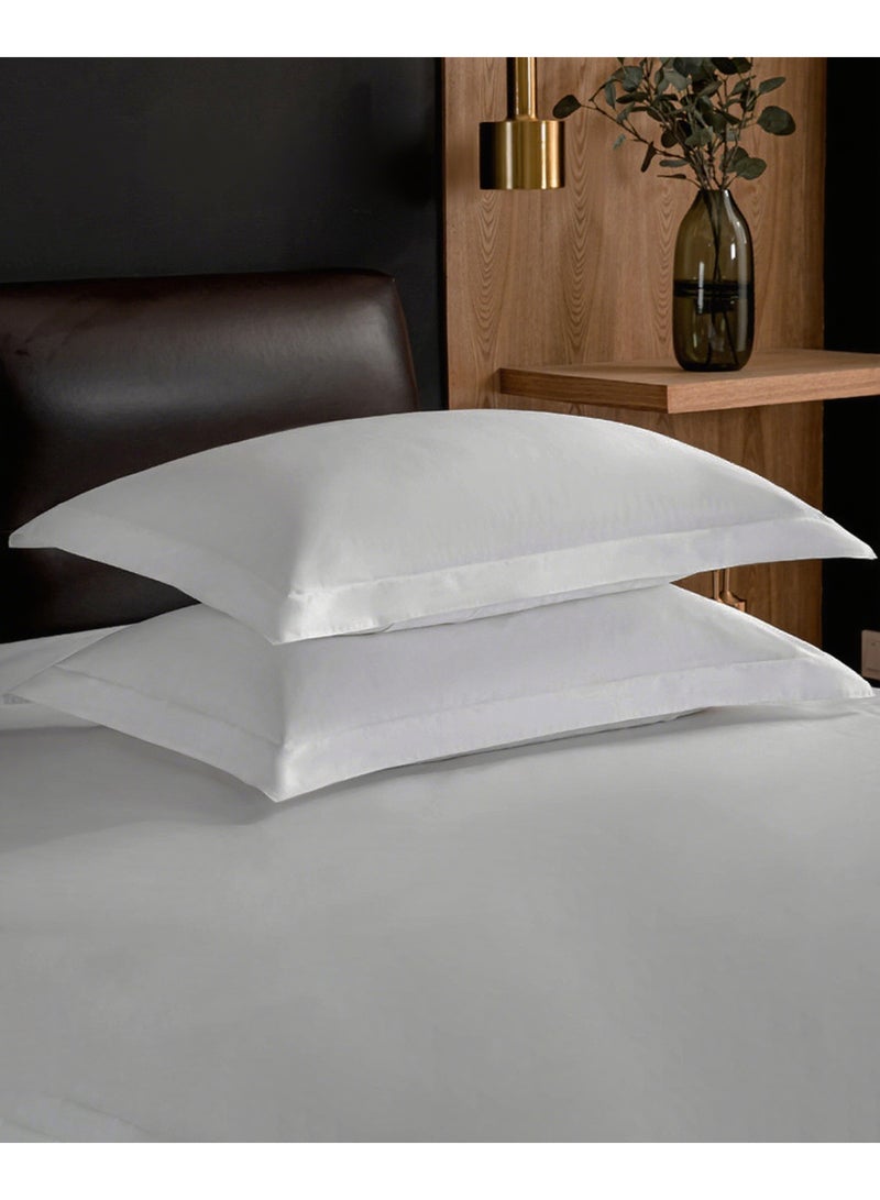 هومستر 100 ٪ حقائب وسادة القطن ، مجموعة الملك الوسادة الأبيض من 2 ، طويلة الأساس مشطاة نقية طبيعية 100 ٪ وسادات القطن للنوم ، غطاء وسادة سرير ناعم 58 * 88 سم أبيض نقي - Image 1