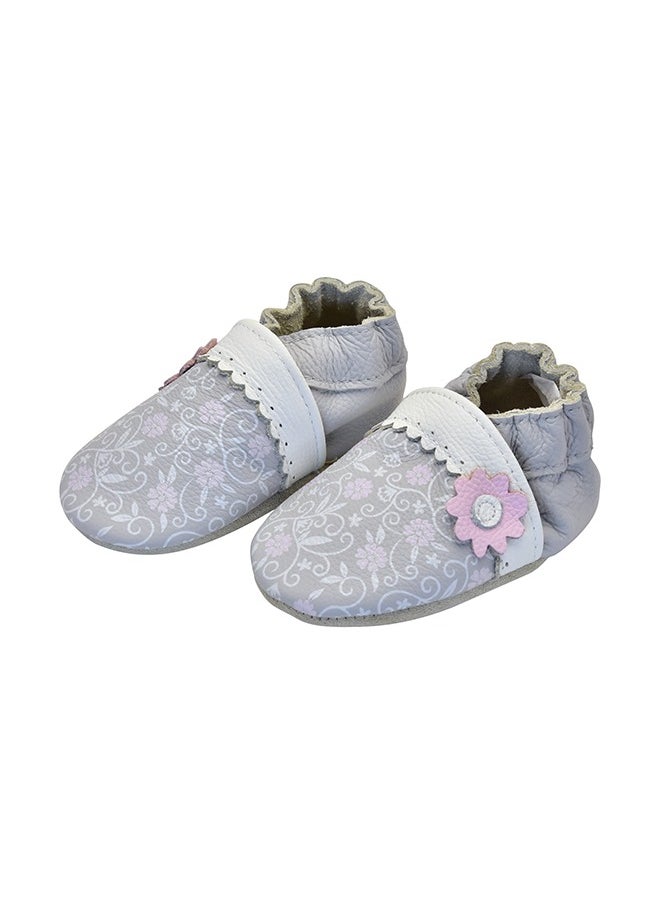 Rose et Chocolat - Baby Leather Shoes - Comfortable & Breathable Easy Slip On with Special Zipper - Hand or Machine Washable - Enhance Natural Foot Development - Classic Paisley Baby Shoe, Ideal for Gifting - Image 1