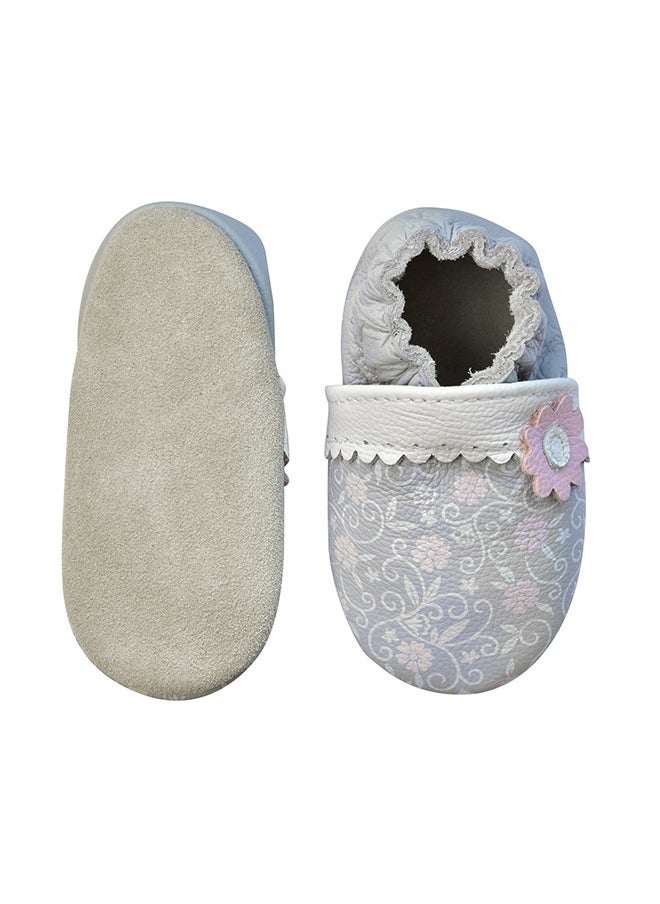 Rose et Chocolat - Baby Leather Shoes - Comfortable & Breathable Easy Slip On with Special Zipper - Hand or Machine Washable - Enhance Natural Foot Development - Classic Paisley Baby Shoe, Ideal for Gifting - Image 1