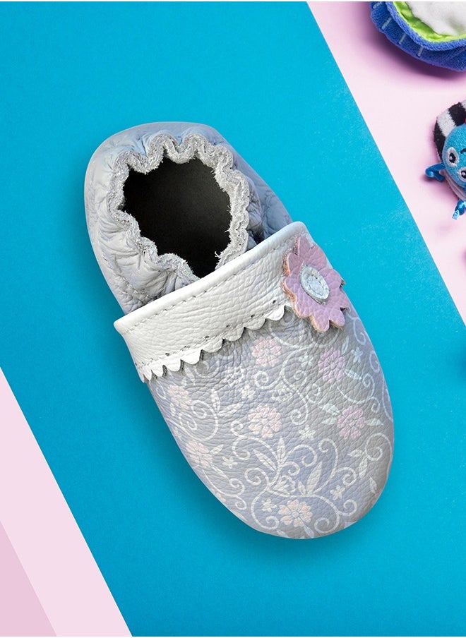 Rose et Chocolat - Baby Leather Shoes - Comfortable & Breathable Easy Slip On with Special Zipper - Hand or Machine Washable - Enhance Natural Foot Development - Classic Paisley Baby Shoe, Ideal for Gifting - Image 1