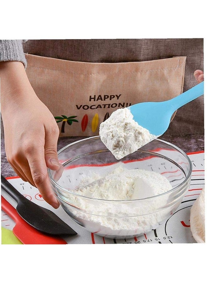 P-Plus International Silicone Spatula Set 5-Piece - 446F Heat-Resistant Baking Spoon Spatula - Seamless One-Piece Design- Non-Stick Silicone Stainless Steel Core (Spatula Set of 5 Blue) - Image 4