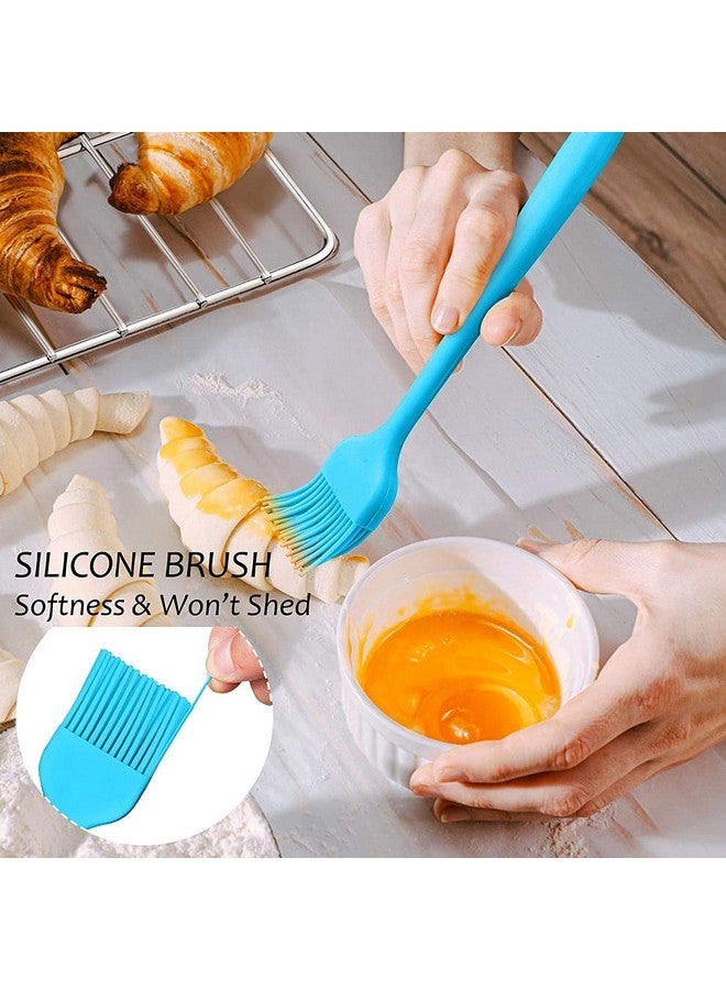 P-Plus International Silicone Spatula Set 5-Piece - 446F Heat-Resistant Baking Spoon Spatula - Seamless One-Piece Design- Non-Stick Silicone Stainless Steel Core (Spatula Set of 5 Blue) - Image 3