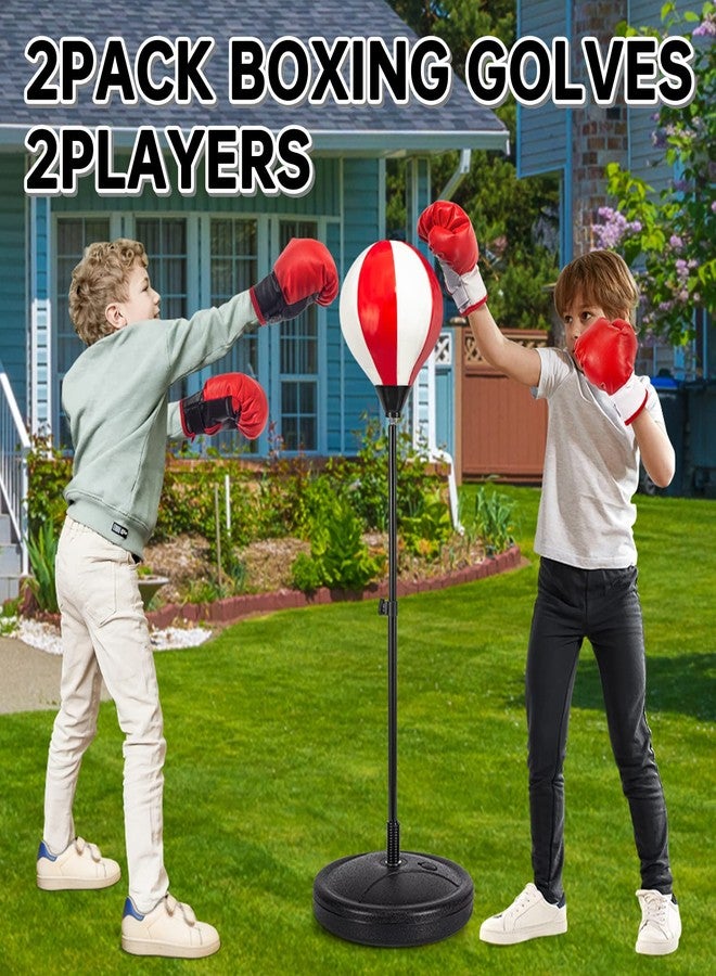 ShyLizard Punching Bag for Kids Included 2 Pack Boxing Gloves, Boxing Toy Sets with Height Adjustable Stand for Boys, Sports Gifts for Boys & Girls Age 5,6,7,8,9,10 Years Old - Image 2