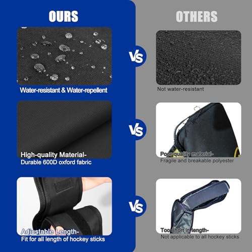 Hikeen Adults Hockey Stick Bag with Extended Length,Light Waterproof Ice Hockey Stick Bag with Adjustable Webbing for Adults Youth - Image 4