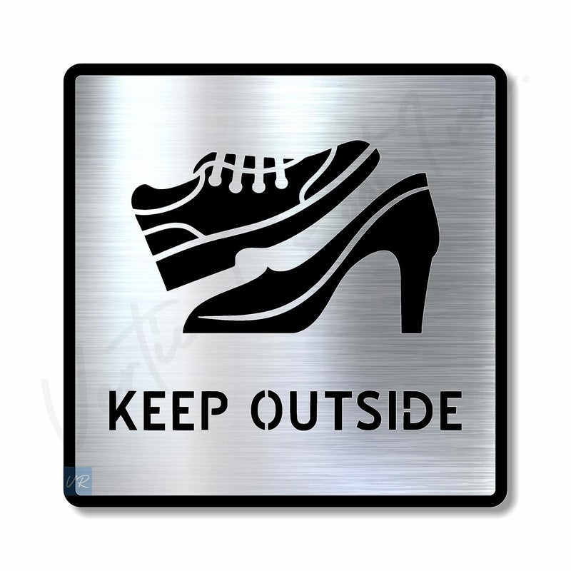 Vertical Root Inc ® KEEP OUTSIDE Room Sign 6 INCH * 6 INCH Self-Adhesive Sign for Business Office Corporate Hotel Company Factory Club Commercial Malls. - Image 1
