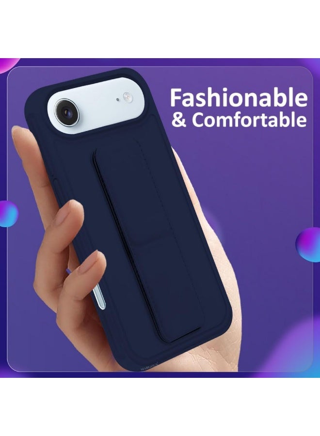 Case for iPhone 17 Air Back Stand Case Magnetic Car Holder Soft Silicone Case Horizontal and Vertical Kickstand Cover Full protection Case for iPhone 17 Air - Image 3