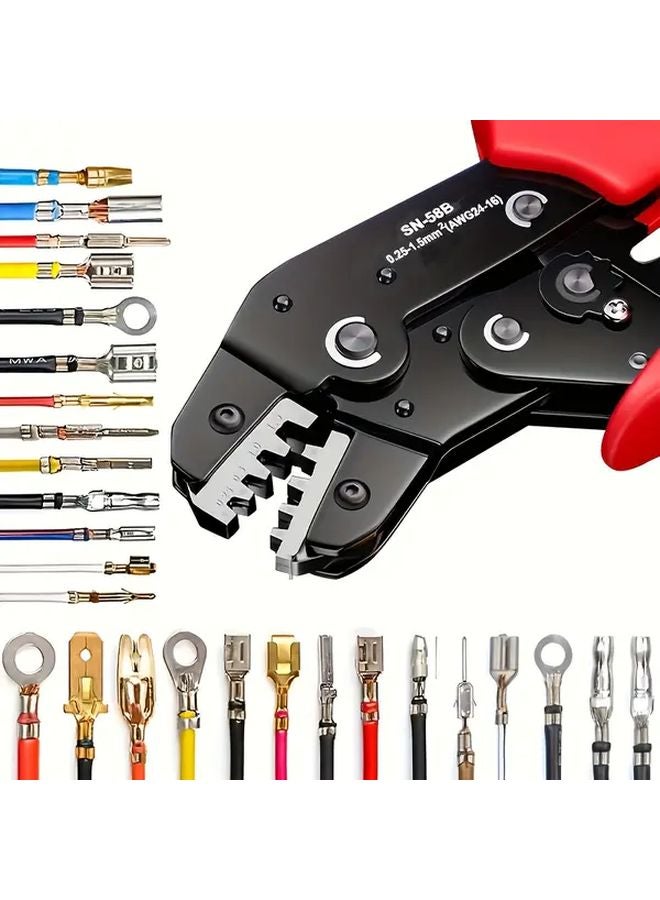 Professional SN 58B Ratchet Crimping Pliers Metal Construction Precision Jaws Industrial Grade Hand Tool - Image 2