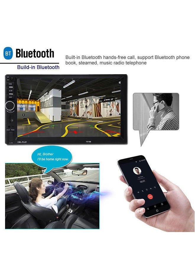NIBEMINENT - 7 Inch Double Din Car Backup Monitor Mp5 Player/1080P Digital Display/Bluetooth - Image 1