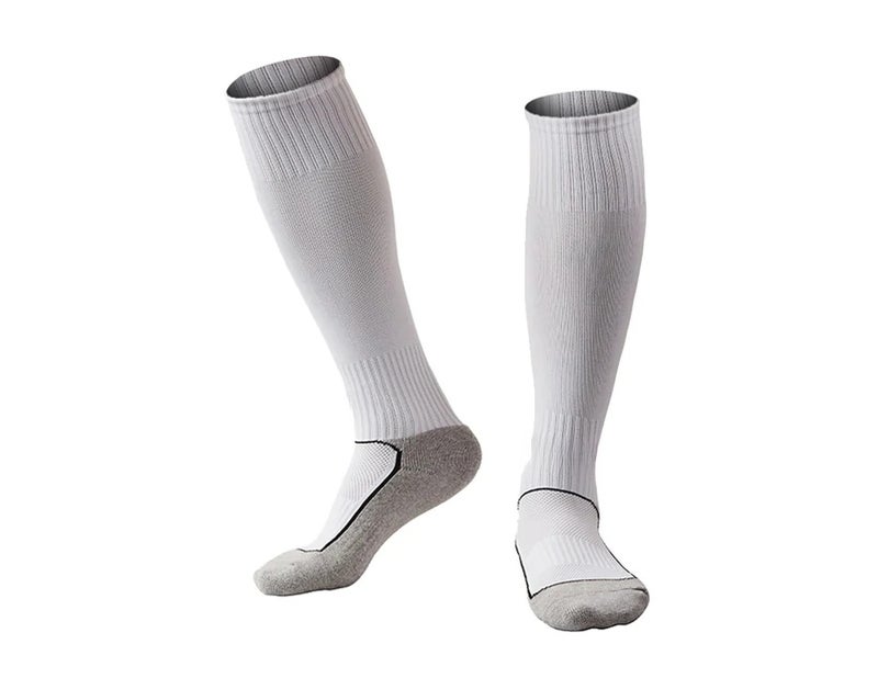 Children Sports Socks: White, EU Size 31 To 38 (21.5 To 24cm) - 85% Cotton Breathable Sweat-absorption, Reinforced Compression Support, Abrasion-resistant Heel & Toe for Active Kids’ Sports & Daily We - Image 2