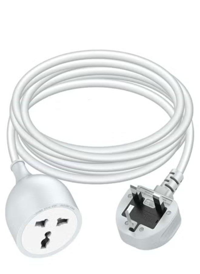 2500W Heavy-Duty Universal Power Strip Extension Cord – 5 Meter Flame-Retardant PVC Cable with 1 Universal AC Socket for US/UK/EU Plugs, 10A Overload Protection – Long Extension Wire for Home, Office, Workshop, Outdoor & Appliances