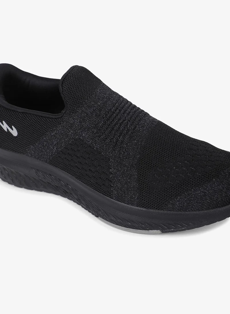 Campus Black Men Cyber Memory Foam Slip-On Walking Shoes-Black for Men | Best Price UAE