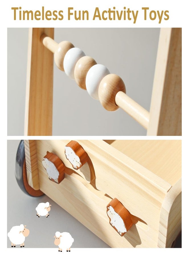 PairPear Wooden Baby Walker Push Toys,Adjustable Speed Nature Wood Push Walkers for Babies Learning to Walk,Toddler Push and Pull Toys Gift for Baby Girls and Boys 1-2 - Image 3