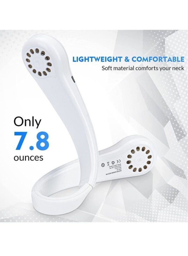Portable Neck Fan, Wearable Personal Fan, USB Rechargeable Battery Powered Bladeless Mini Cooling Fan with 3 Speeds - Image 3