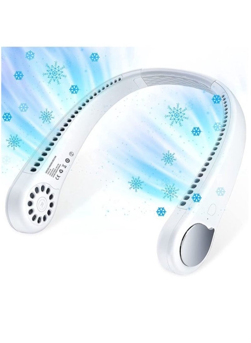 Portable Neck Fan, Wearable Personal Fan, USB Rechargeable Battery Powered Bladeless Mini Cooling Fan with 3 Speeds - Image 2