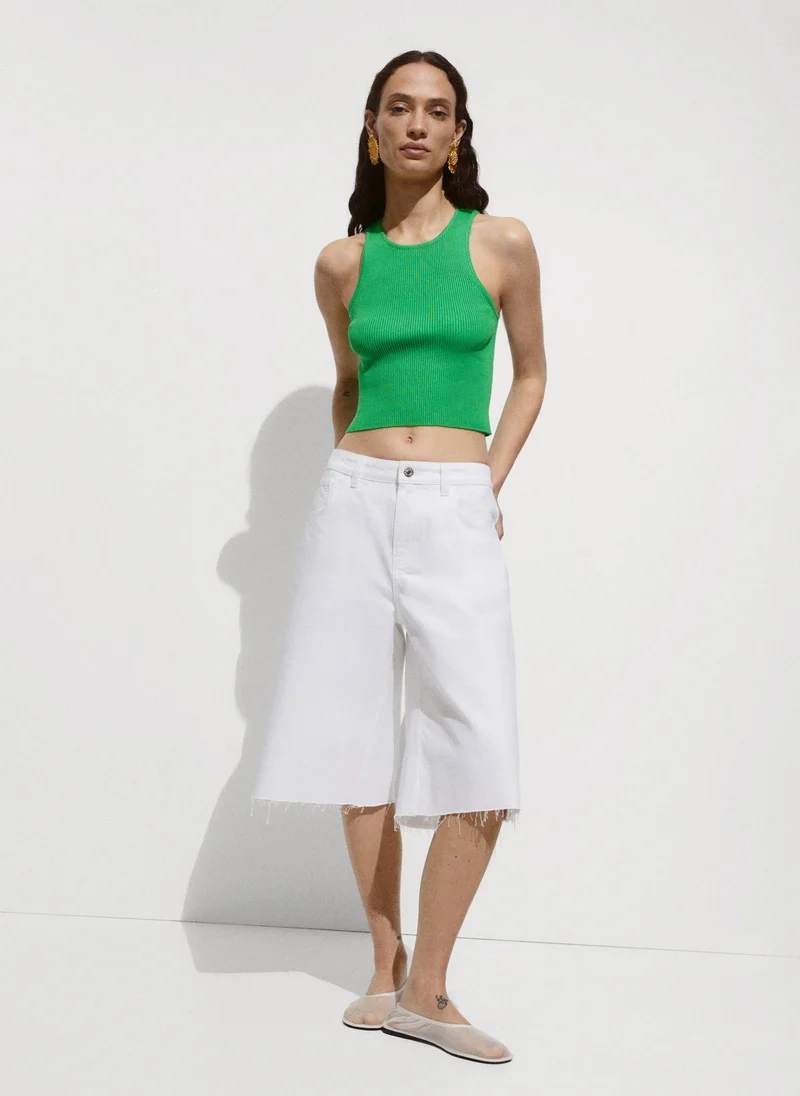 مانجو Ribbed Knit Top