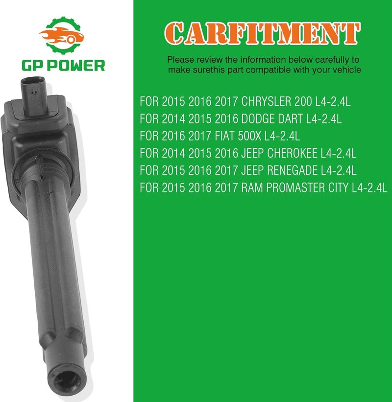 GP POWER Ignition Coil Set of 4 for Chrysler Dodge Dart Fiat 500X Jeep Cherokee Renegade Ram ProMaster City 2.4L L4 - Image 4