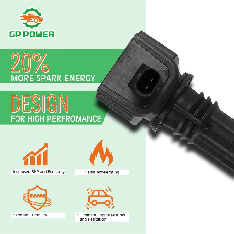GP POWER Ignition Coil Set of 4 for Chrysler Dodge Dart Fiat 500X Jeep Cherokee Renegade Ram ProMaster City 2.4L L4 - Image 2