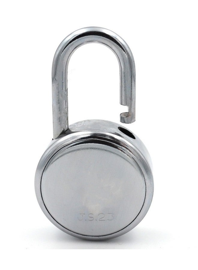 Harrison Padlocks/Round Padlock 50mm 6 Lever with 3 Keys J-SUPREME-0656/ Mild Steel Material/Bright Chrome Polished Finish/Door Lock, Shutter Lock, Godown Lock, gate Lock (Pack of 1, 50MM) - Image 5