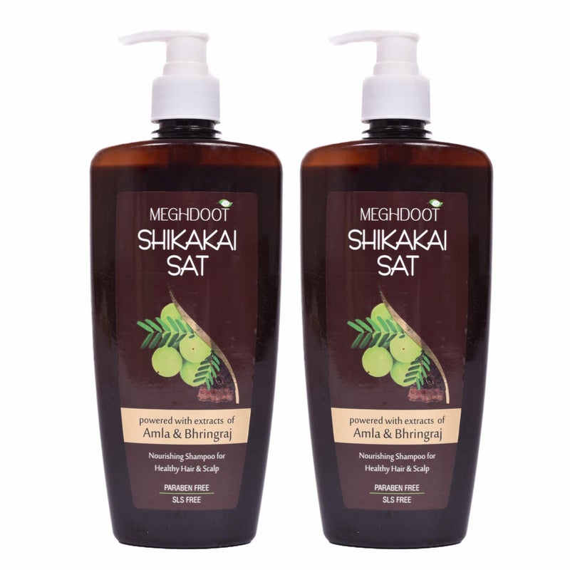 Meghdoot Ayurvedic Shikakai Shampoo Enriched With Natural Extract of Amla & Shikakai For Hair Fall Control Dandruff Control Strong & Thick Hair 400ml (Pack of 2) - Image 4