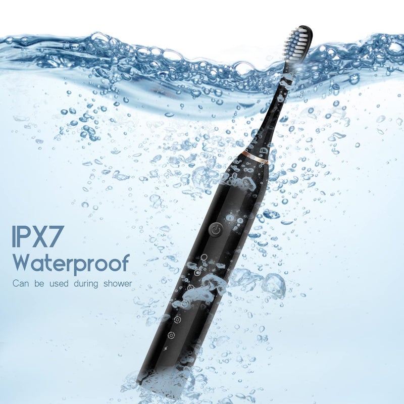 VLSYS USB Rechargeable Electric Toothbrush – Ultrasonic Toothbrush with 4 Brush Heads, 6 Modes & Smart Timer - Image 2