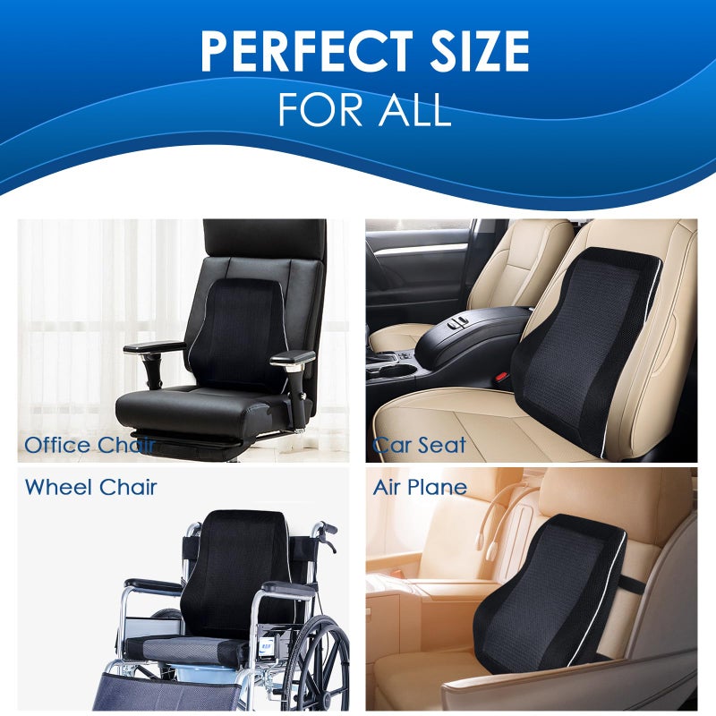 Niceeday Gel Lumbar Support Pillow for Office Chair Car Gaming Chair Lower Back Pain Relief Back Support, Cooling Memory Foam Cushion for not stand the heat, 3D Mesh Cover Ergonomic Orthopedic Back Rest - Image 3