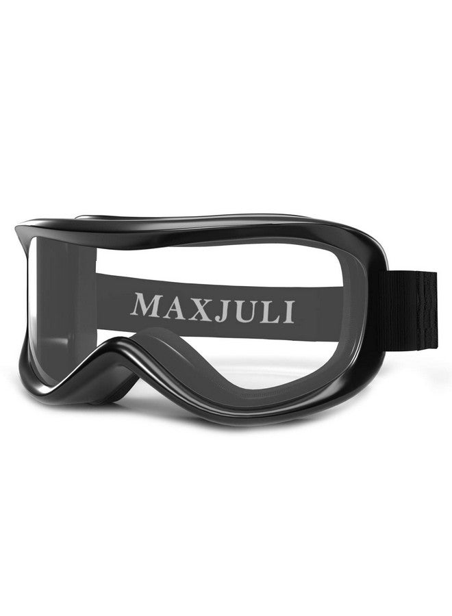 Kids Ski Goggles Helmet Compatible Snow Goggles For Baby &Toddler With 100% Uv Protection Age 0 4 (Black/Clear)