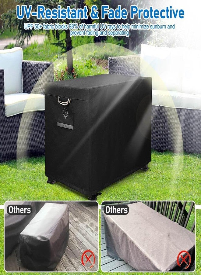 QH.HOME Fire Pit Cover Rectangular Super Waterproof 44" L x 28" W x 24" H, UPF 50+ Outdoor Fire Pit Table Cover 600D Strong Tear Resistant and Fading Resistant for Rectangular Fire Pit - Black - Image 5