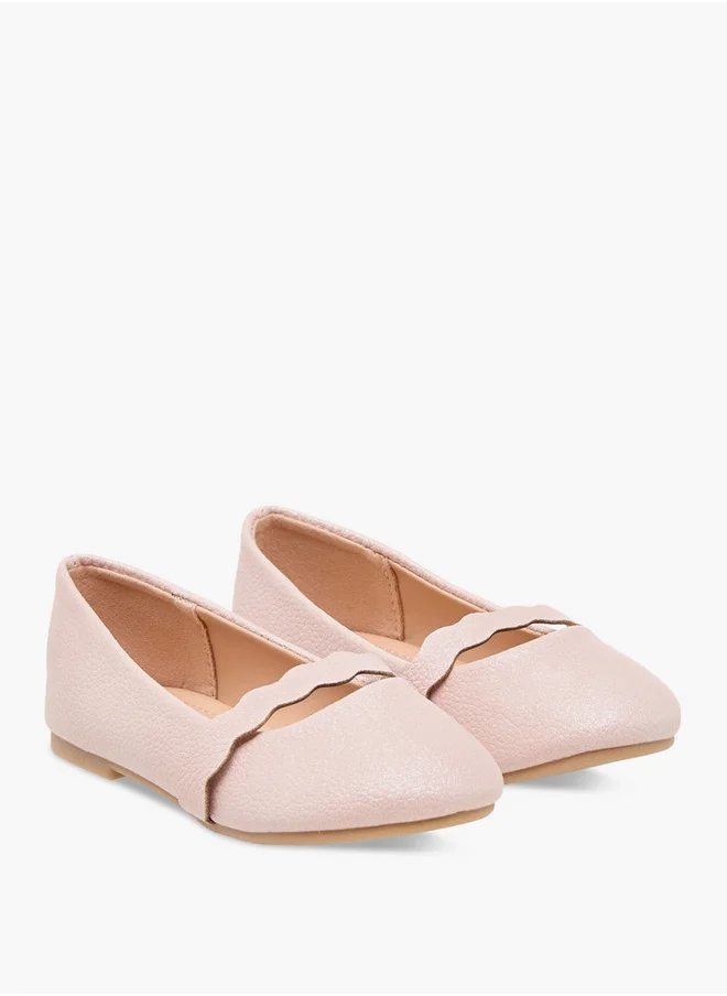 Flora Bella By Shoexpress Girls Textured Slip-On Ballerina Shoes