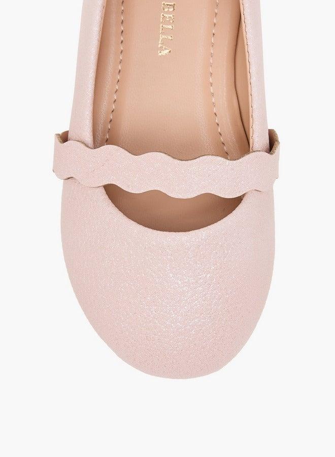 Flora Bella By Shoexpress Girls Textured Slip-On Ballerina Shoes - Image 4