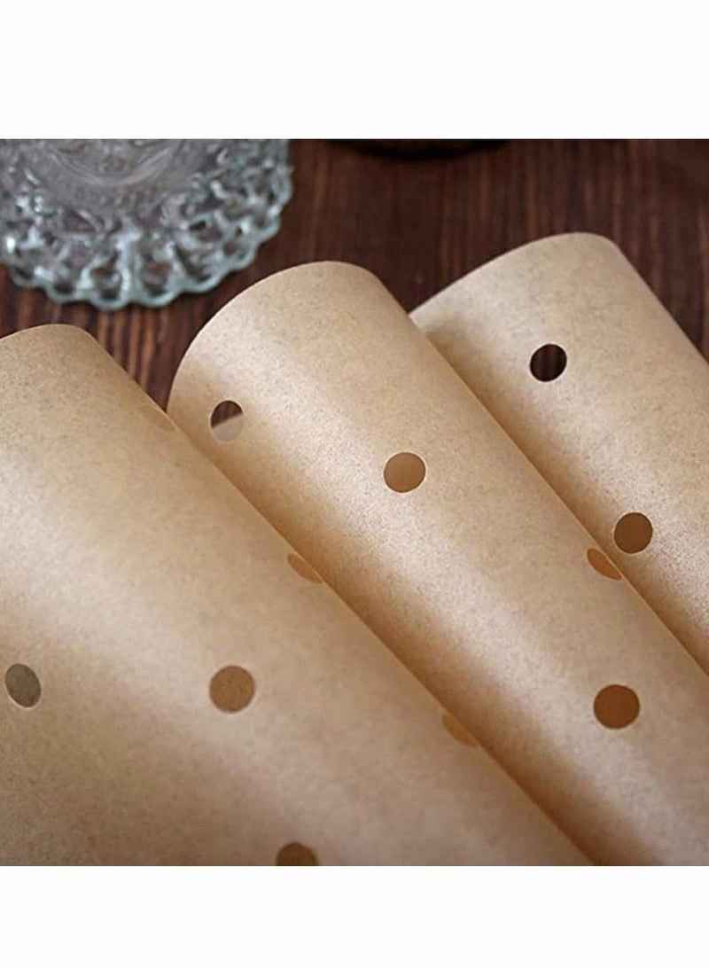 Excefore 200 قطعة فرش هواء محمر مربعة، حصيرة بخار غير لاصقة ورق معجنات مثقوب غير مبيضة تستخدم في خبز البسكويت، فرش هواء محمر قوية (7.5 بوصة، بني) - Image 5