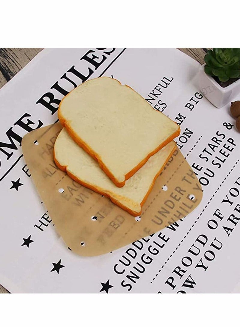 Excefore 200 قطعة فرش هواء محمر مربعة، حصيرة بخار غير لاصقة ورق معجنات مثقوب غير مبيضة تستخدم في خبز البسكويت، فرش هواء محمر قوية (7.5 بوصة، بني) - Image 3