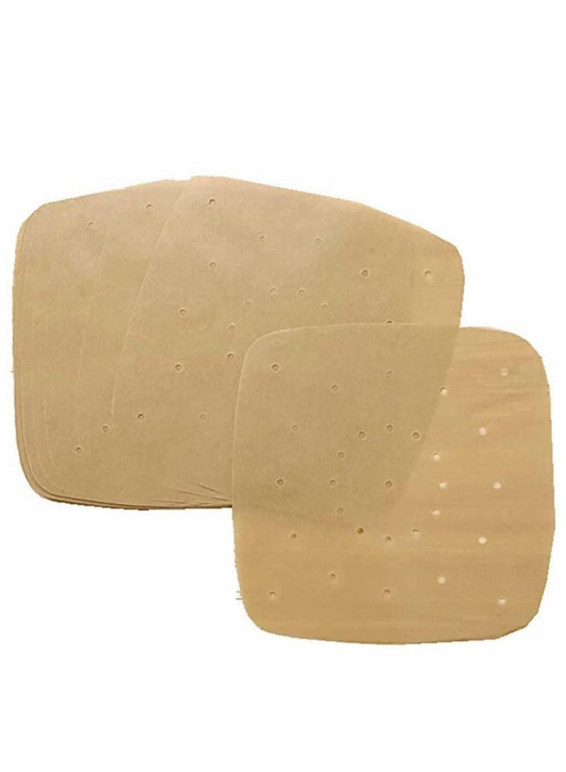 Excefore 200 قطعة فرش هواء محمر مربعة، حصيرة بخار غير لاصقة ورق معجنات مثقوب غير مبيضة تستخدم في خبز البسكويت، فرش هواء محمر قوية (7.5 بوصة، بني) - Image 1