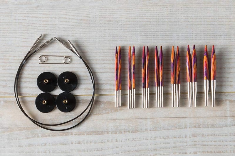 KnitPicks Options 2-3/4" Short Tip Interchangeable Wood Knitting Needle Set (Radiant) - Image 3