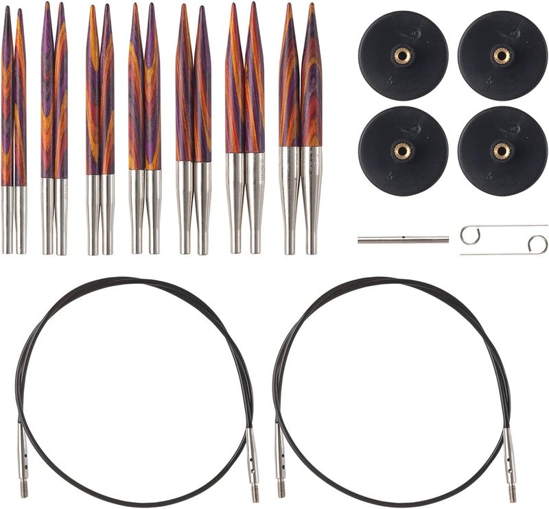KnitPicks Options 2-3/4" Short Tip Interchangeable Wood Knitting Needle Set (Radiant) - Image 1