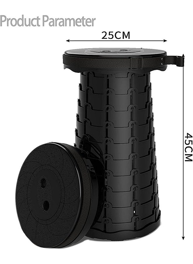 Arabest - Portable Retractable Folding Stool, Adjustable, Collapsible Telescopic Safety Stool Sturdy and Lightweight, Load Capacity for Child Adults Seniors, With Adjustable Strap, Picnic Fishing Travel BBQ - Image 1