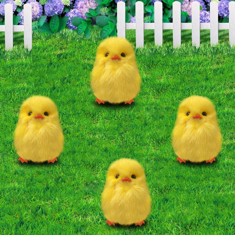 Olutacot 28 Pcs Small Chicken Keychain Easter Fluffy Chicks Mini Realistic Plush Chick Keychain for Easter Party Favors - Image 5