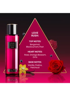 Aoura London Womens Love Rush Body Mist Fragrance Spray 220Ml  - Image 2