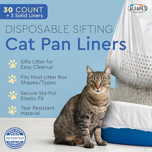 Alfapet Sifting Cat Litter Box Liners Jumbo 30 Count Pack of 5 TearResistant Cat Litter Bags Waterproof Kitty Litter Liners Fits Litterbox Pan Sizes XLarge XGiant 37 x 18 30 lb Capacity - Image 3