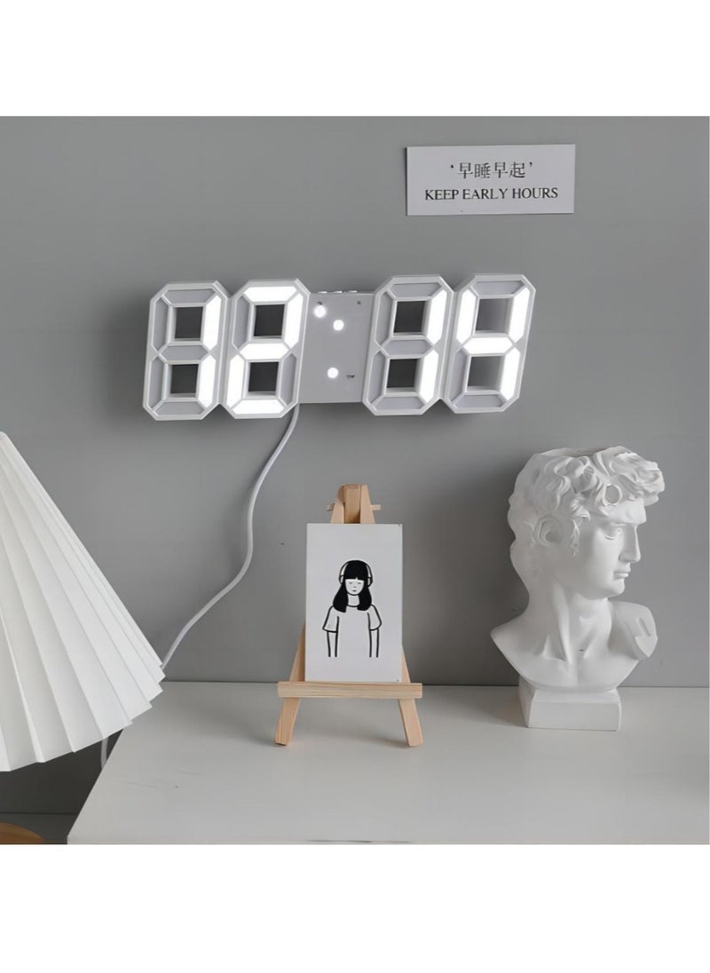 TOOARTS 3D three-dimensional digital clock, LED digital wall clock, desk clock, electronic alarm clock, living room wall clock  - Image 4