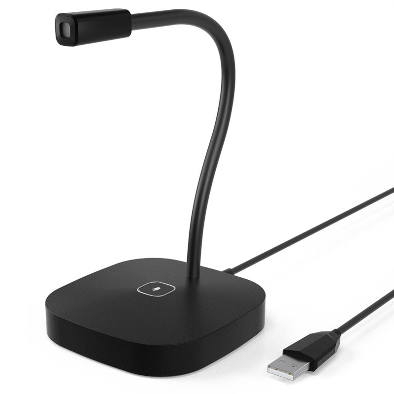 Desktop Computer Microphone USB Wired Microphone 360 Degrees Omnidirectional Condenser Mic Adjustable Neck with Mute Touch-Button Plug & Play for Computer PC Laptop Office Meeting Recording Games - Image 1