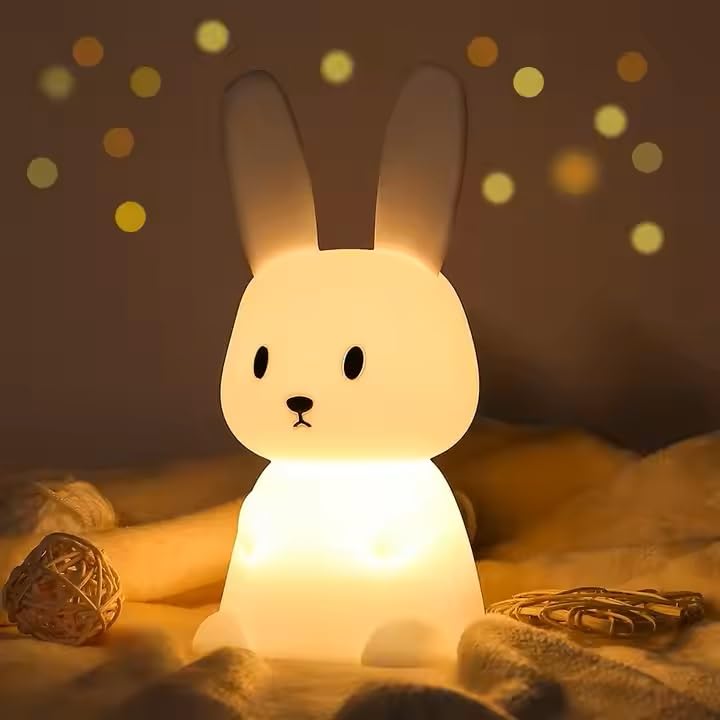 Desidiya® Big Bunny Rechargeable Silicone Night Lamp - LED Bunny Night Lamp, Kids Night Light, Nursery Decor, Birthday Gift, Silicone LED Light - Image 1