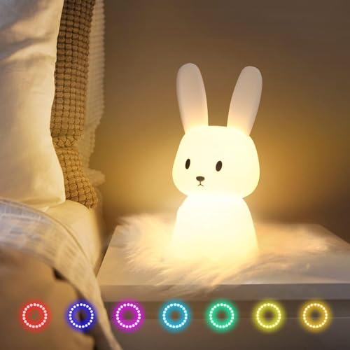 Desidiya® Big Bunny Rechargeable Silicone Night Lamp - LED Bunny Night Lamp, Kids Night Light, Nursery Decor, Birthday Gift, Silicone LED Light - Image 2
