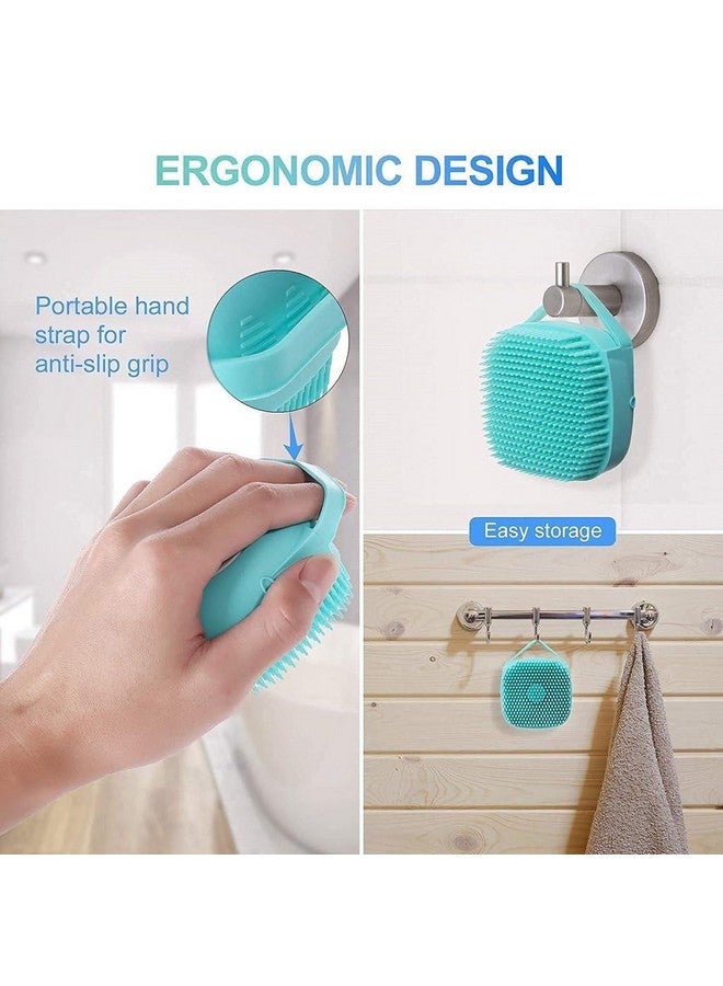 Samip Soft Silicone Bath Brush With Hooks Baby Showers silicon Cleaning Brushes Massage Skin Scrubber Can Fill Shampoo (MULTI COLOUR) (BRUSH) - Image 4