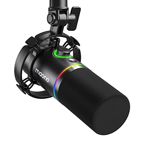 MAONO PD200X USB/XLR Dynamic Mic for Singing, PC, YouTube Recording. Professional Microphone with Programmable Software and 0-Latency Monitoring, Volume Control, Tap-to-Mute and Shock Mount, Black - Image 1