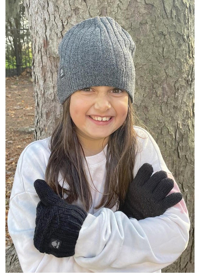 N'Ice Caps Little Kids Warm Cable Knit Gloves - Sherpa Lining (Fuchsia, 4-6 Years) - Image 5