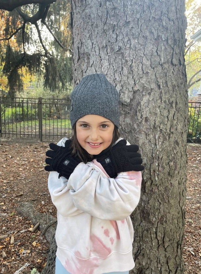 N'Ice Caps Little Kids Warm Cable Knit Gloves - Sherpa Lining (Fuchsia, 4-6 Years) - Image 3